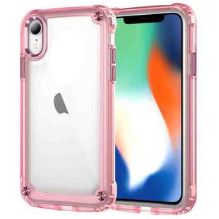 For iPhone XR Skin Feel TPU + PC Phone Case(Transparent Pink)