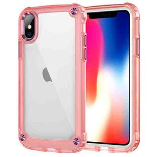 For iPhone XS Max Skin Feel TPU + PC Phone Case(Transparent Pink)