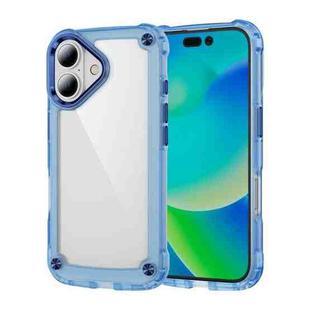 For iPhone 16 Plus Skin Feel TPU + PC Phone Case(Transparent Blue)