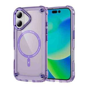 For iPhone 16 Plus Skin Feel TPU + PC Phone Case(Transparent Purple)