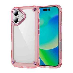 For iPhone 16 Skin Feel TPU + PC Phone Case(Transparent Pink)