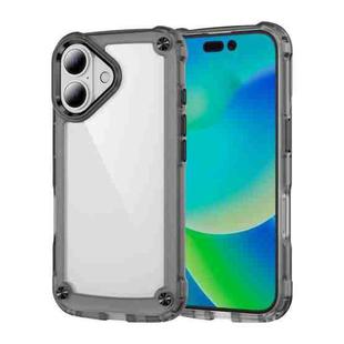 For iPhone 16 Skin Feel TPU + PC Phone Case(Transparent Black)