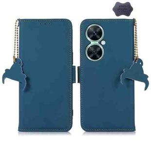 For Huawei Nova 11i / Maimang 20 5G / Enjoy 60 Pro Genuine Leather Magnetic RFID Leather Phone Case(Blue)
