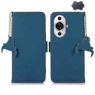 For Huawei Nova 11 Pro / Nova 11 Ultra Genuine Leather Magnetic RFID Leather Phone Case(Blue)