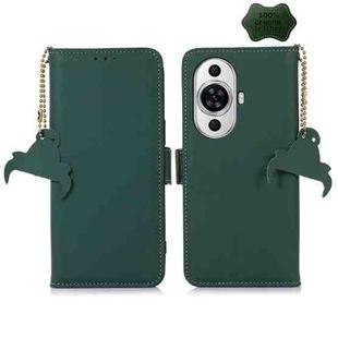 For Huawei Nova 11 Pro / Nova 11 Ultra Genuine Leather Magnetic RFID Leather Phone Case(Green)