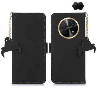 For Huawei Enjoy 60X / Nova Y91 4G Genuine Leather Magnetic RFID Leather Phone Case(Black)