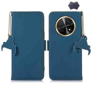 For Huawei Enjoy 60X / Nova Y91 4G Genuine Leather Magnetic RFID Leather Phone Case(Blue)