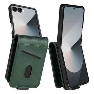 For Samsung Galaxy Z Flip7 5G AZNS Magnetic Calf Texture Flip Leather Phone Case(Dark Green)