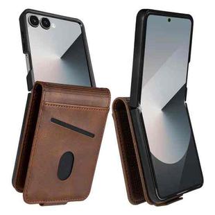 For Samsung Galaxy Z Flip7 5G AZNS Magnetic Calf Texture Flip Leather Phone Case(Dark Brown)