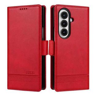 For Samsung Galaxy Z Fold7 5G AZNS Magnetic Calf Texture Flip Leather Phone Case(Red)