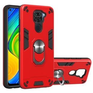 For Xiaomi Redmi Note 9 2 in 1 Armour Series PC + TPU Protective Case with Ring Holder(Red)