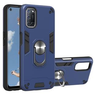 For OPPO A52 / A72 / A92 2 in 1 Armour Series PC + TPU Protective Case with Ring Holder(Royal Blue)