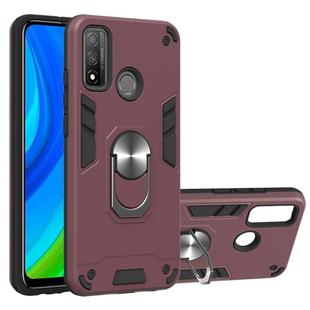 For Huawei P Smart(2020) 2 in 1 Armour Series PC + TPU Protective Case with Ring Holder(Wine Red)