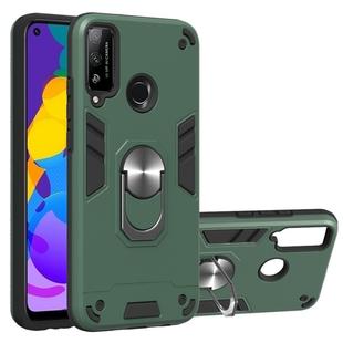 For Huawei Honor Play 4T 2 in 1 Armour Series PC + TPU Protective Case with Ring Holder(Dark Green)