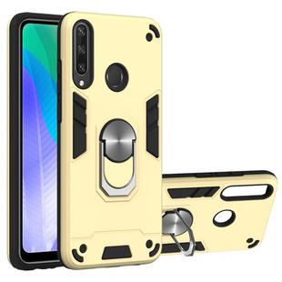 For Huawei Y6P 2 in 1 Armour Series PC + TPU Protective Case with Ring Holder(Gold)