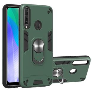 For Huawei Y6P 2 in 1 Armour Series PC + TPU Protective Case with Ring Holder(Dark Green)
