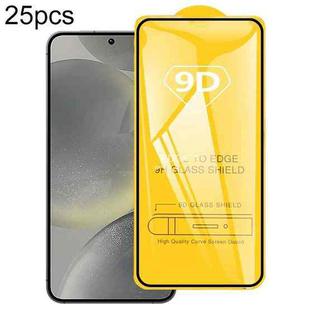 For Samsung Galaxy S24 FE 5G 25pcs 9D Full Glue Screen Tempered Glass Film