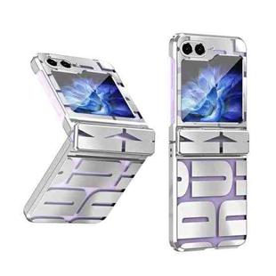 For Samsung Galaxy Z Flip5 5G Electroplating Folding Phone Case with Hinge(Silver)