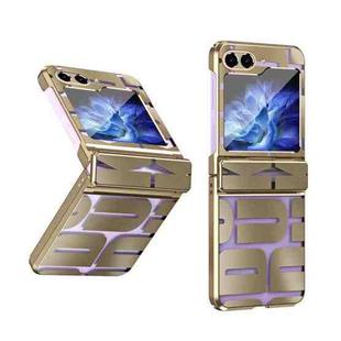 For Samsung Galaxy Z Flip5 5G Electroplating Folding Phone Case with Hinge(Champagne Gold)