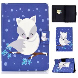 For Amazon Fire Max 11 2023 Colored Drawing Smart Leather Tablet Case(Arctic Fox)