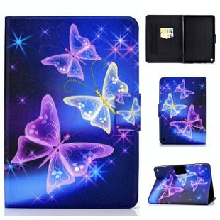 For Amazon Fire Max 11 2023 Colored Drawing Smart Leather Tablet Case(Starry Butterflies)