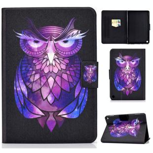 For Amazon Fire Max 11 2023 Colored Drawing Smart Leather Tablet Case(Owl)