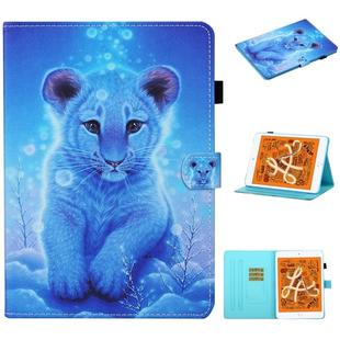 For iPad mini 5 / 4 / 3 / 2 / 1 Colored Drawing Stitching Horizontal Flip Leather Case, with Holder & Card Slots & Sleep / Wake-up Function(Little Tiger)