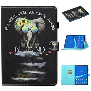 For  Lenovo Tab FHD M10 Plus X606F Colored Drawing Stitching Horizontal Flip Leather Case, with Holder & Card Slots & Sleep / Wake-up Function(Spectacle)