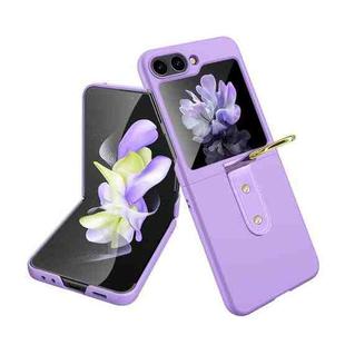 For Samsung Galaxy Z Flip5 Oil-sprayed Ring PC Phone Case(Purple)