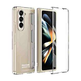 For Samsung Galaxy Z Fold5 5G Integrated AG Matte Folding Phone Case with Pen Slot(Transparent)