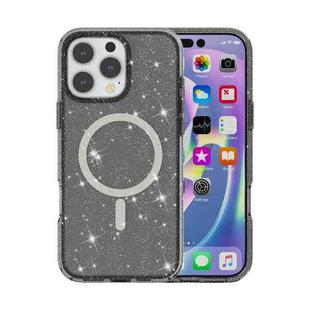 For iPhone 16 Pro Max Terminator Style Glitter Powder MagSafe Magnetic Phone Case(Black)