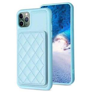 For iPhone 11 Pro BF25 Square Plaid Card Bag Holder Phone Case(Blue)