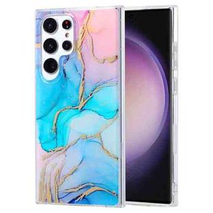 For Samsung Galaxy S23 Ultra 5G Coloured Glaze Marble Phone Case(Purple Blue)