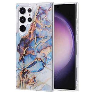 For Samsung Galaxy S23 Ultra 5G Coloured Glaze Marble Phone Case(Purple Grey)