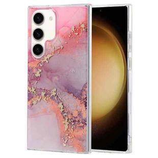 For Samsung Galaxy S23+ 5G Coloured Glaze Marble Phone Case(Pink Grey)