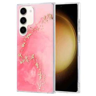 For Samsung Galaxy S23+ 5G Coloured Glaze Marble Phone Case(Pink Gold)