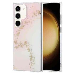 For Samsung Galaxy S23+ 5G Coloured Glaze Marble Phone Case(Pink White)