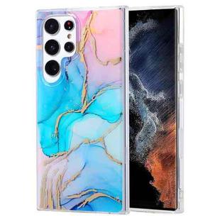 For Samsung Galaxy S22 Ultra 5G Coloured Glaze Marble Phone Case(Purple Blue)