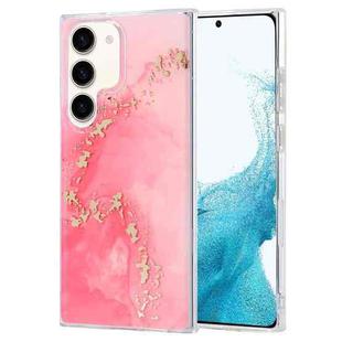 For Samsung Galaxy S22+ 5G Coloured Glaze Marble Phone Case(Pink Gold)
