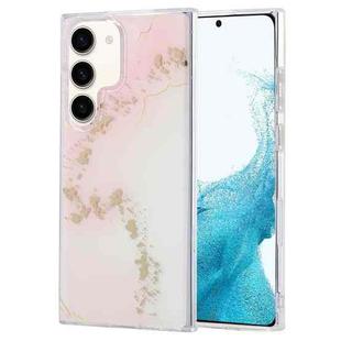 For Samsung Galaxy S22+ 5G Coloured Glaze Marble Phone Case(Pink White)