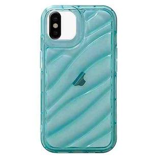 For iPhone X / XS Waves TPU Phone Case(Blue)