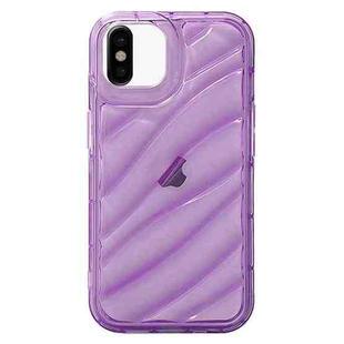 For iPhone X / XS Waves TPU Phone Case(Purple)