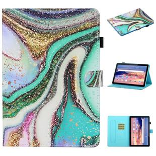 For Huawei MediaPad T5 Colored Drawing Stitching Horizontal Flip Leather Case, with Holder & Card Slots(Colored Sand)