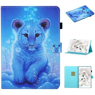 For Samsung Galaxy Tab A 8.0 (2019) T290 Colored Drawing Stitching Horizontal Flip Leather Case, with Holder & Card Slots(Little Tiger)