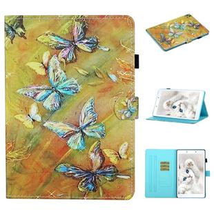 For Samsung Galaxy Tab A 8.0 (2019) T290 Colored Drawing Stitching Horizontal Flip Leather Case, with Holder & Card Slots(Butterfly)