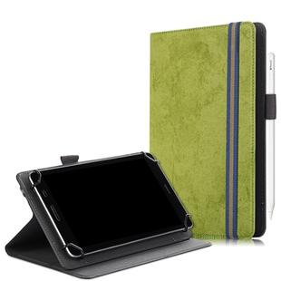 For 7-8 inch Marble Cloth Texture Horizontal Flip Universal Tablet PC Leather Case with Pen Slot & Holder(Green)