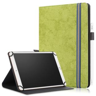 For 9-11 inch Marble Cloth Texture Horizontal Flip Universal Tablet PC Leather Case with Pen Slot & Holder(Green)