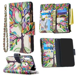 For Samsung Galaxy A70e Colored Drawing Pattern Zipper Horizontal Flip Leather Case with Holder & Card Slots & Wallet(Tree)