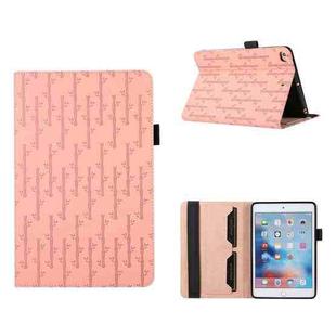 For iPad mini 5 / 4 / 3 / 1 Lucky Bamboo Pattern Leather Tablet Case(Pink)