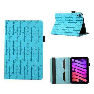 For iPad mini 6 Lucky Bamboo Pattern Leather Tablet Case(Blue)